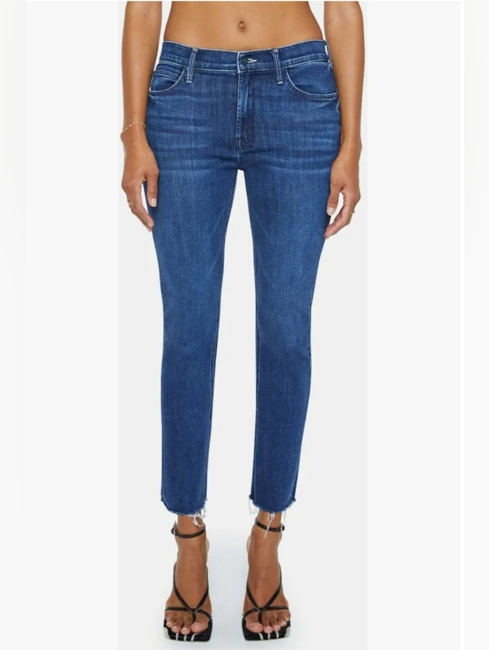 MOTHER THE MID RISE DAZZLER ANKLE FRAY SIZE 30
